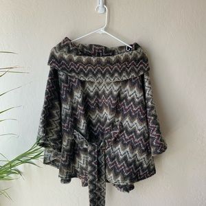 Chevron Print Fall Color Costa Blanca Poncho